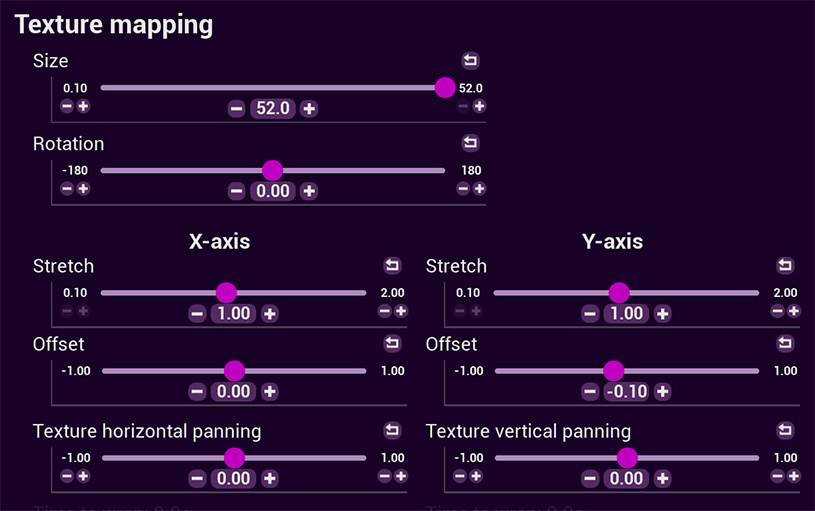 Texture mapping options