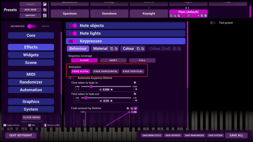 Animation modes