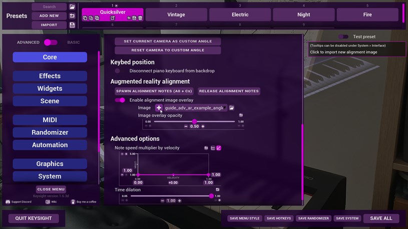 Import alignment image